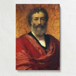 Bearded Man in a Red Robe by Frederic Leighton Canvas Print