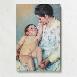 Mother Gazing at Her Baby by Mary Cassatt Canvas Print