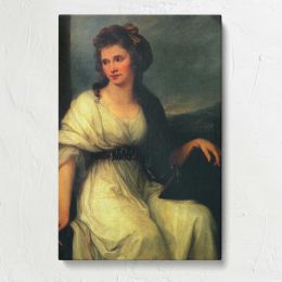 Woman in a Pale Yellow Gown Canvas Print