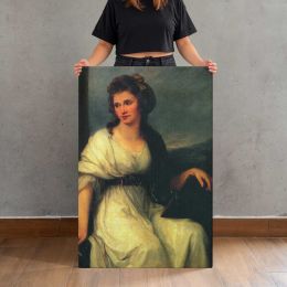 Woman in a Pale Yellow Gown Canvas Print