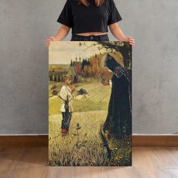 Woman and Child in a Summer Meadow Canvas Print