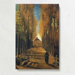 Tree-Lined Avenue in Autumn by Vincent Van Gogh Canvas Print