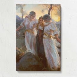 Women in White Dresses beneath Trees by Daniel Gerhartz Canvas Print