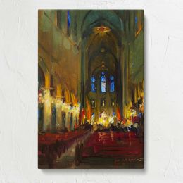 Candlelit Church Interior by Daniel Gerhartz Canvas Print