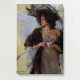 Woman in an Evening Dress and Dark Wrap by Daniel Gerhartz Canvas Print