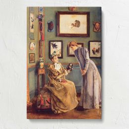 A Femme a la poupee japonaise by Alfred Stevens Canvas Print