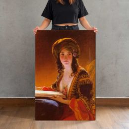 The Oriental Woman in a Golden Headscarf Canvas Print