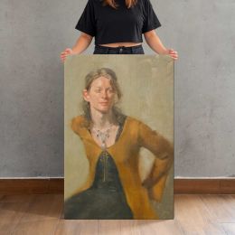 Cathleen Wearing a Necklace by Aaron Coberly Canvas Print