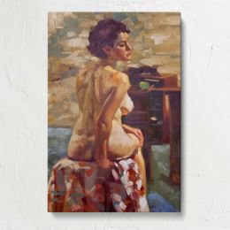 Erin Posing beside a Window by Aaron Coberly Canvas Print