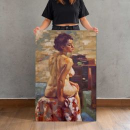 Erin Posing beside a Window by Aaron Coberly Canvas Print