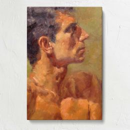 Jim Looking Up in Profile by Aaron Coberly Canvas Print