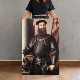Portrait of Stefano IV Colonna by Agnolo Bronzino Canvas Print