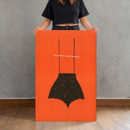 Don't Overexpose Classified Information Black Underwear on Orange Canvas Print