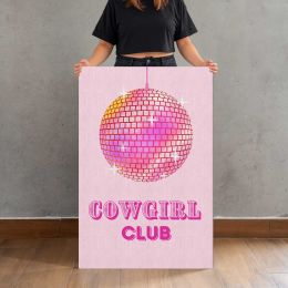Cowgirl Club Pink Disco Ball Canvas Print