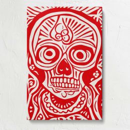 Red and Cream Sugar Skull Canvas Print