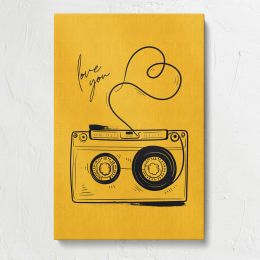 Love You Yellow Camera Illustration Canvas Print