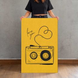 Love You Yellow Camera Illustration Canvas Print