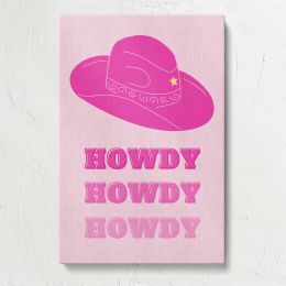 Howdy Pink Cowboy Hat Canvas Print