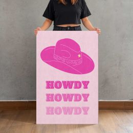 Howdy Pink Cowboy Hat Canvas Print