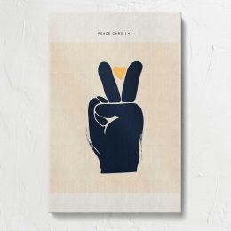 Black Peace Hand Silhouette Canvas Print