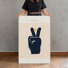Black Peace Hand Silhouette Canvas Print