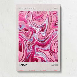 Love Pink Marble Swirls Canvas Print