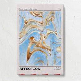 Affection Blue and Gold Marble Swirls Canvas Print