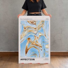 Affection Blue and Gold Marble Swirls Canvas Print