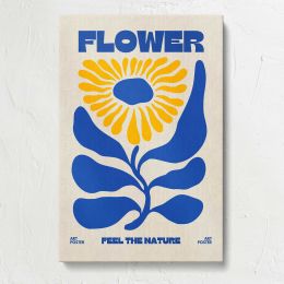 Flower Feel the Nature Blue and Yellow Canvas Print