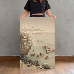 Mallard Ducks beside Pampas Grass by Ohara Koson Canvas Print