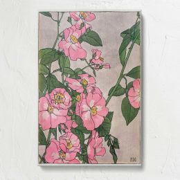 Prairie Rose Botanical Illustration Canvas Print