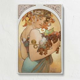 Fruit Art Nouveau Woman by Alphonse Mucha Canvas Print