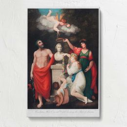 Flora Aesculapius Ceres and Cupid Honouring Linnaeus by Robert John Thornton Canvas Print