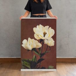Cream Peony Flowers by Ogawa Kazumasa Canvas Print