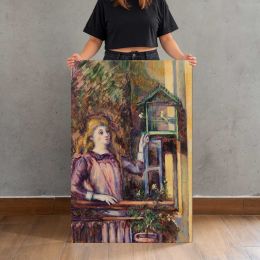 Girl with Birdcage by Paul Cézanne Canvas Print
