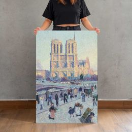 Quai Saint-Michel and Notre-Dame by Maximilien Luce Canvas Print
