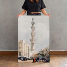Minaret and Street Scene in Egypt by David Roberts Canvas Print