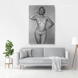 Marilyn Monroe Naked American Model Canvas Wall Artwork