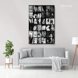 Modanna 80s Albums Collage Print Poster in Canvas Rolled Canvas