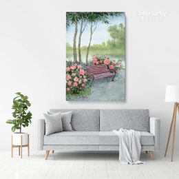 Watercolor Painting Tree Flowers Print on Canvas Wall Art