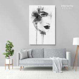 Black And White Creative Modern Women Watercolor Painting Canvas