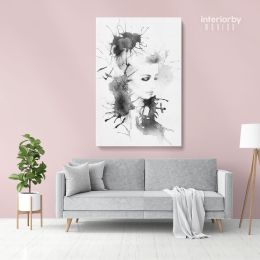 Modern Wall Art Black And White Creative Watercolor Painting with Frame