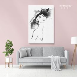 Black And White Creative Women Watercolor Painting Posters Print Canvas
