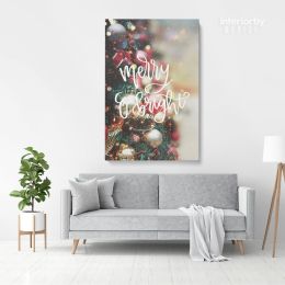 Merry Christmas Quote Print Painting Framed Canvas