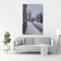 Merry Christmas Winter Snow Print Painting Framed Canvas