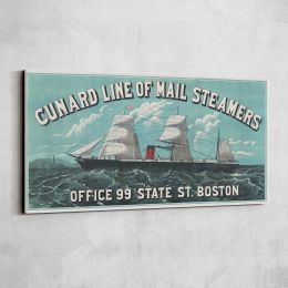 Cunard Line Mail Steamers Vintage Travel Poster Wall Art
