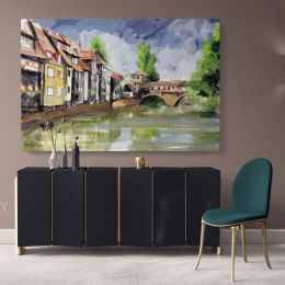 Landscape Modern Art Watercolour City Canvas Wall Art