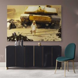Modern Art Miltary Tanker Canvas Wall Art