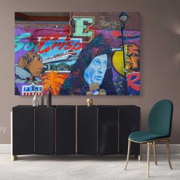 Contemporary Abstract Street Digital Art Framed Premium Gallery Wrap Grafitti style Canvas Wall Art