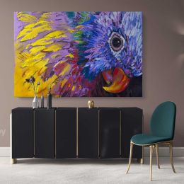Beautiful Parrot Bird Original Pastel wall art Modern Print Abstract Canvas Wall Art